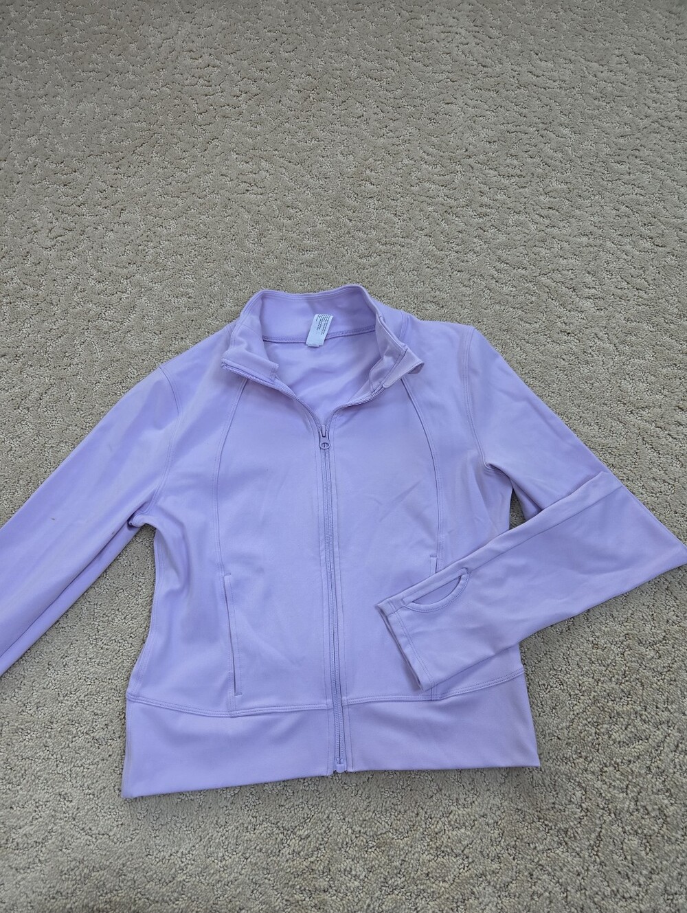Light Purple Full-Zip Cropped Jacket